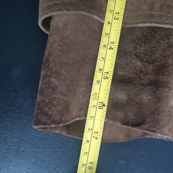 Vintage Aquascutum SZ S/M Rust Suede Men's Double Breasted Trench Coat - Picture 16 of 16